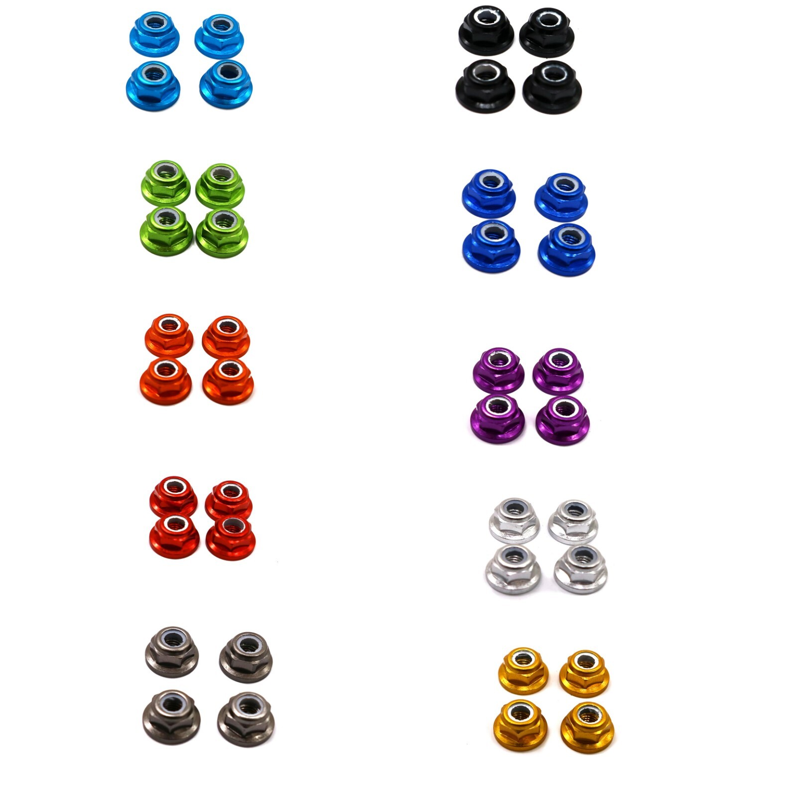 Alum 5mm Nylon Locking Wheel Nuts Fits Rc 1/7 Traxxas UDR Unlimited Desert Racer