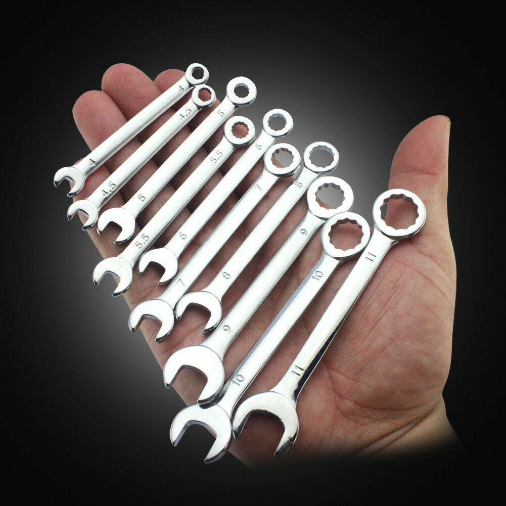 10-Piece High Quality Metal Miniature Metric Combination Wrench Set 4mm-11mm US