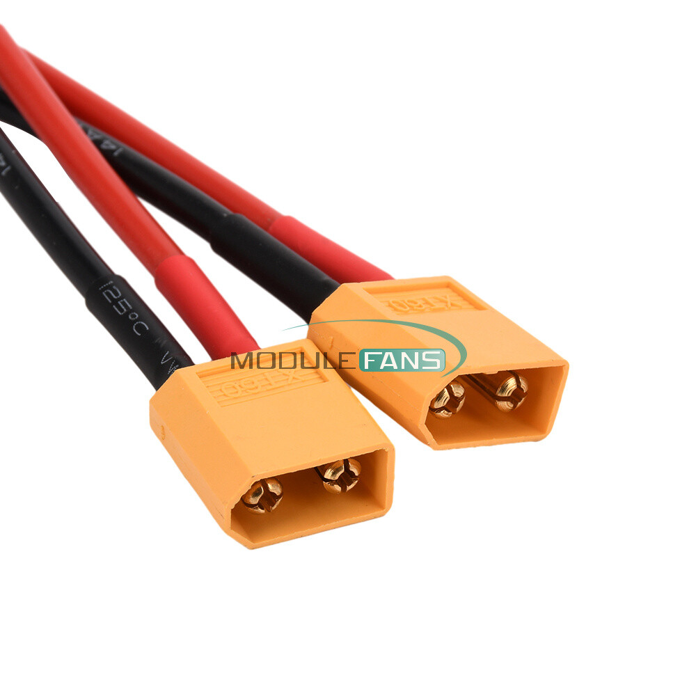 XT60 Male/Female Cable Parallel Battery Connector 4AWG Silicone Wire Y Splitter-