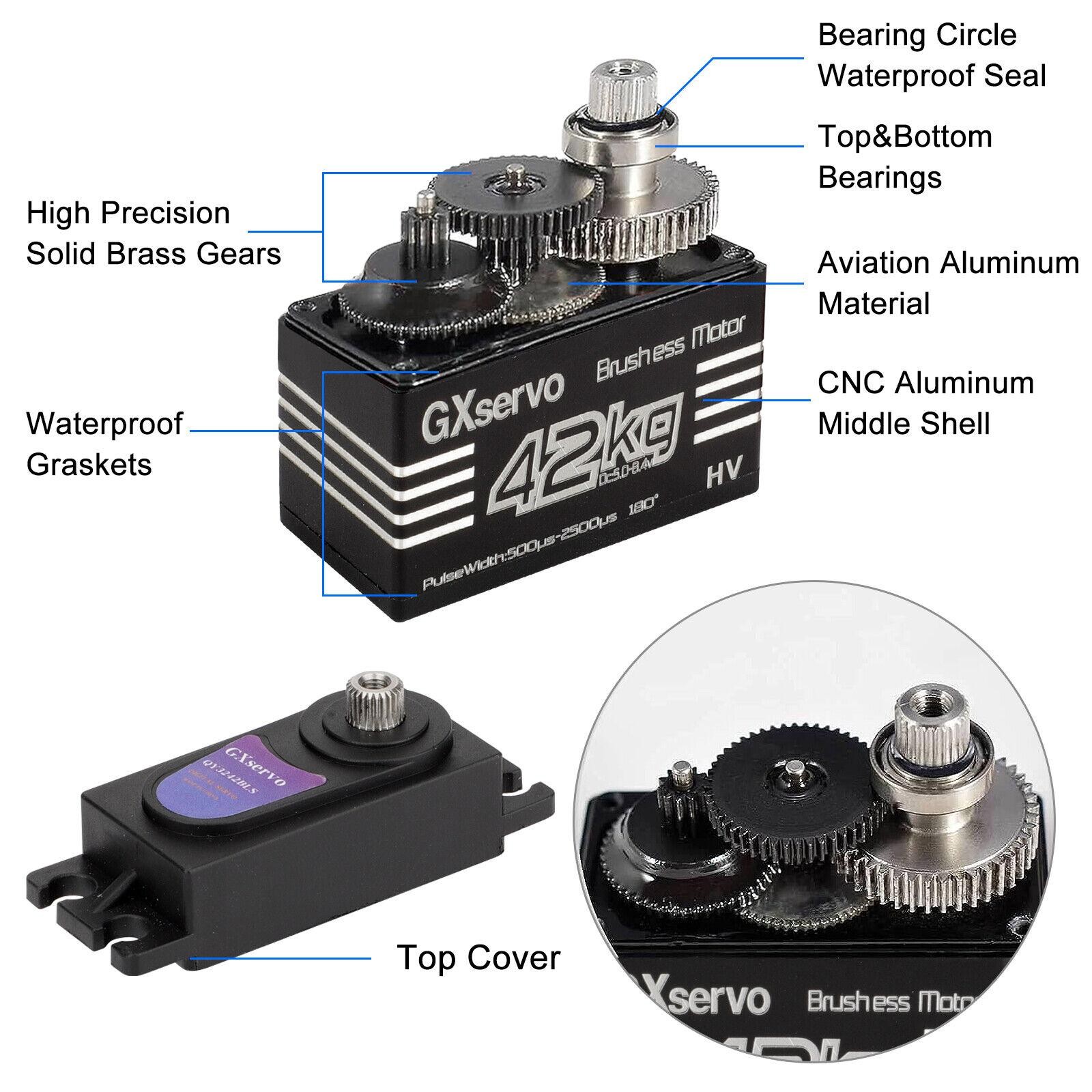 5-8.4V 42KG 180° High Torque Metal Gear Steering Digital Servo Motor for RC Car