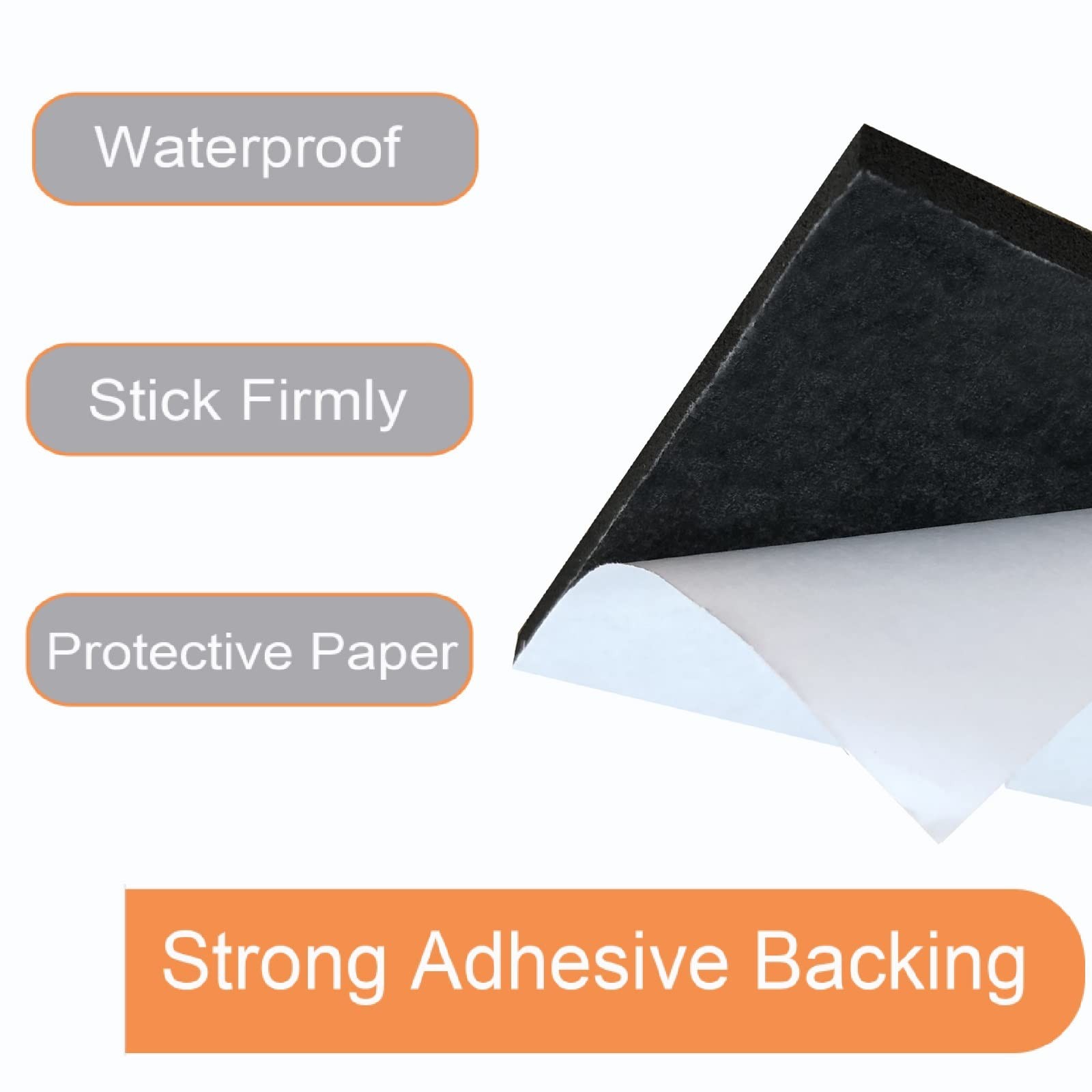Rubber Adhesive Pads, 4 Pcs Closed Cell Foam Sheet 6 in X6 X 1/4 in, Black