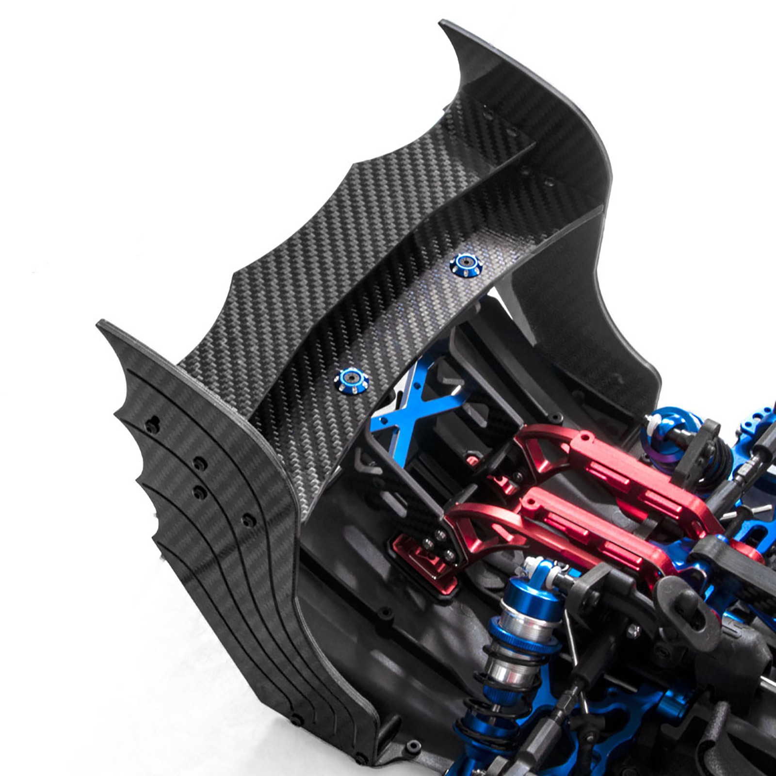 Blue/Red Carbon Fiber Rear Tail Wing Set For ARRMA F1 LIMITLESS 1/7 RC Car