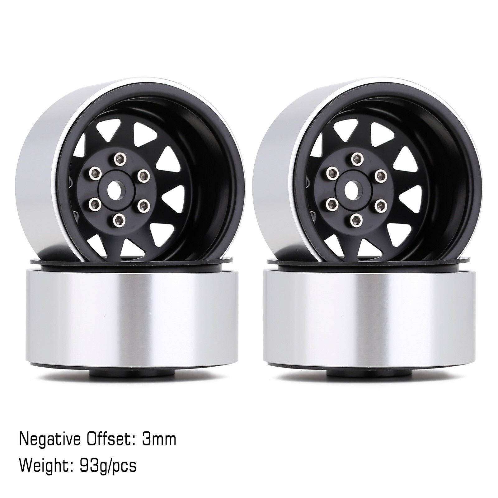 Deep Dish Metal 1.9″ Beadlock Wheel Rim Hub for 1/10 RC Crawler Car Axial 90046