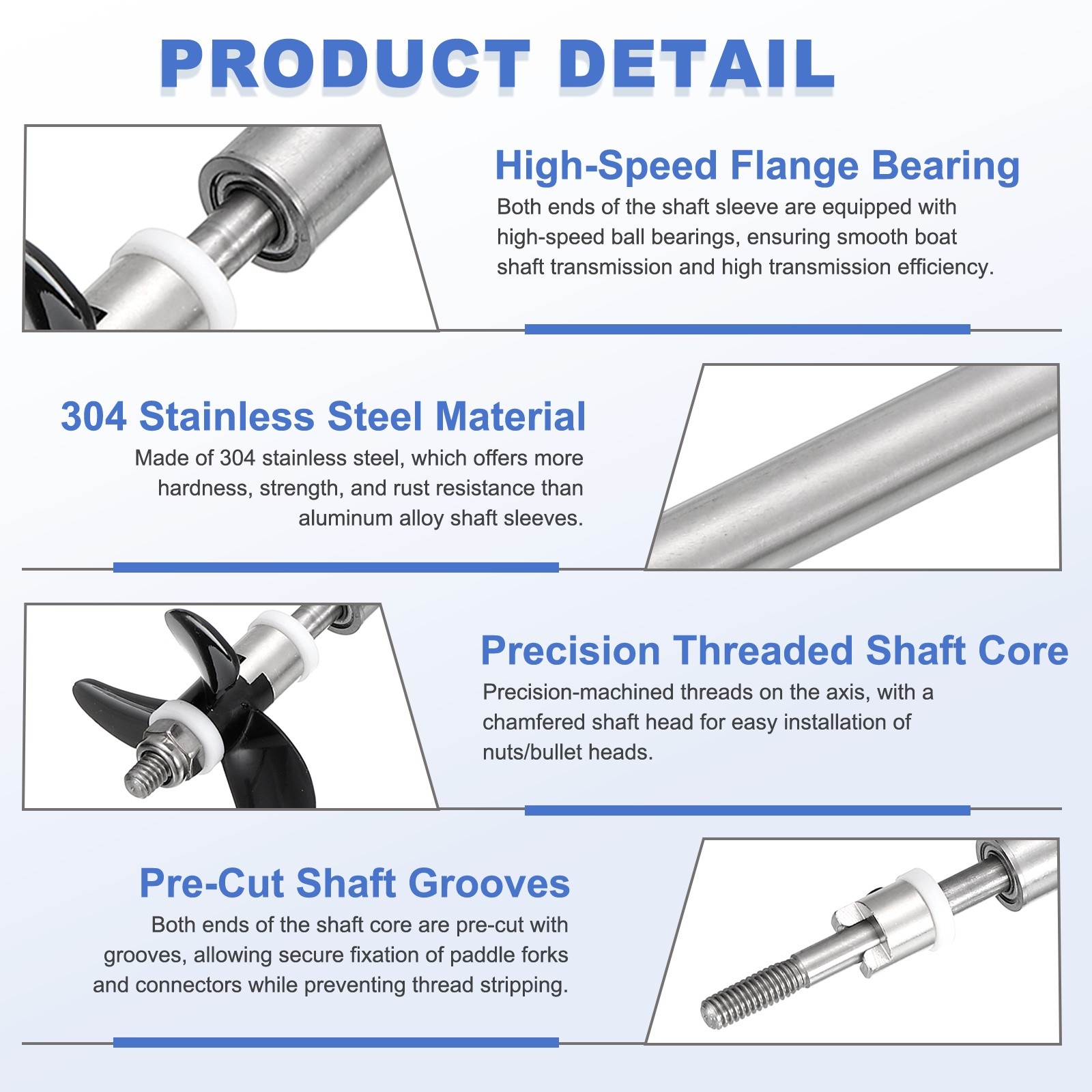 Para Drive Shaft W Propeller and Universal Joint, L130mm, Fit for 2mm