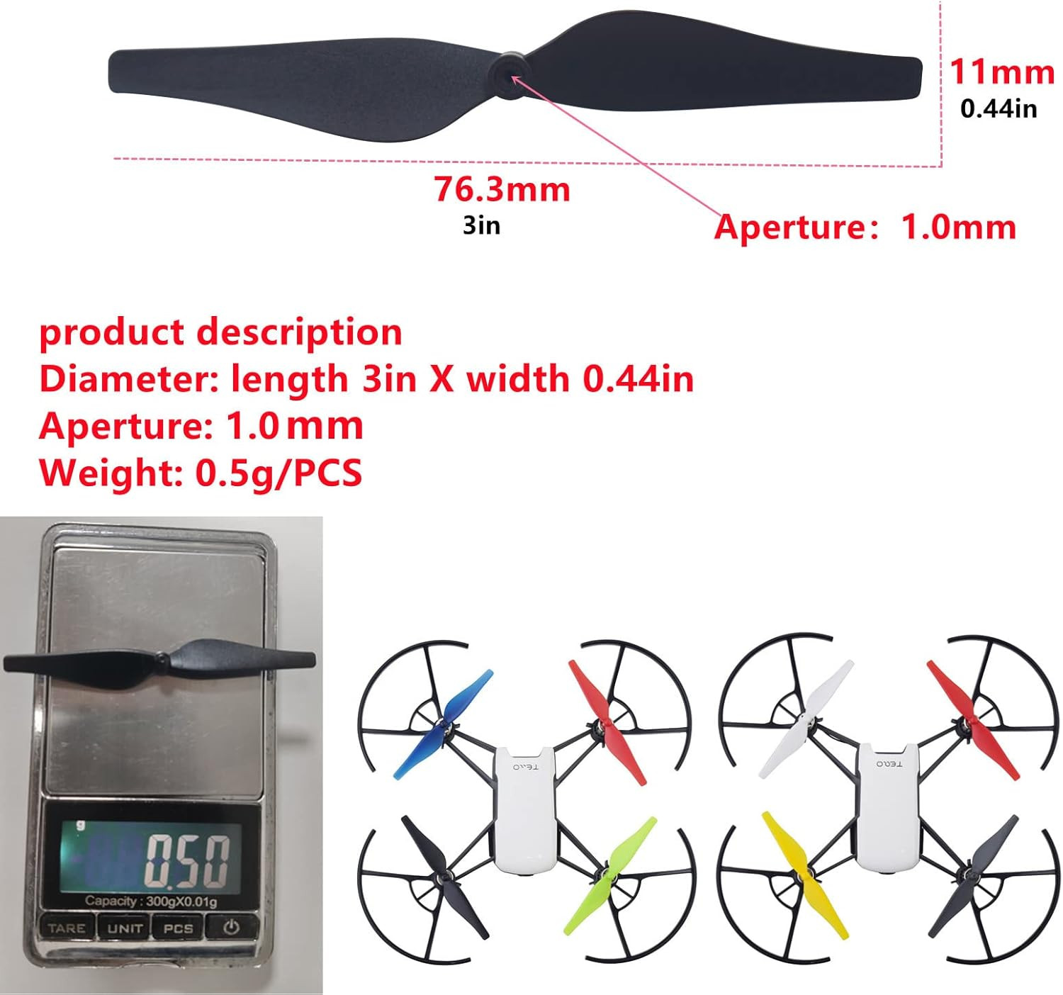28 Pcs Propeller Blades for DJI Tello RC Quadcopter Replacement Parts 7 Colors