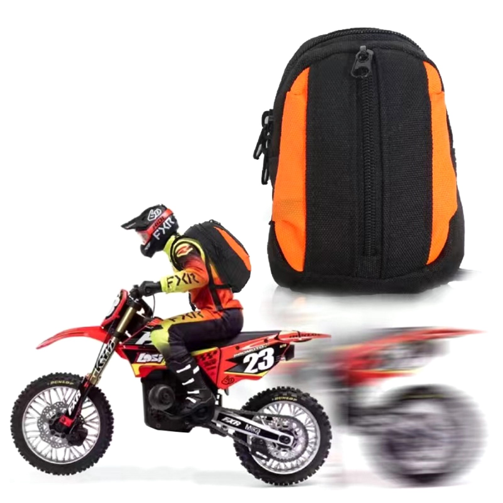 RC Motocross Simulation Rider Backpack For 1/4 LOSI PROMOTO-MX MOTORCYCLE
