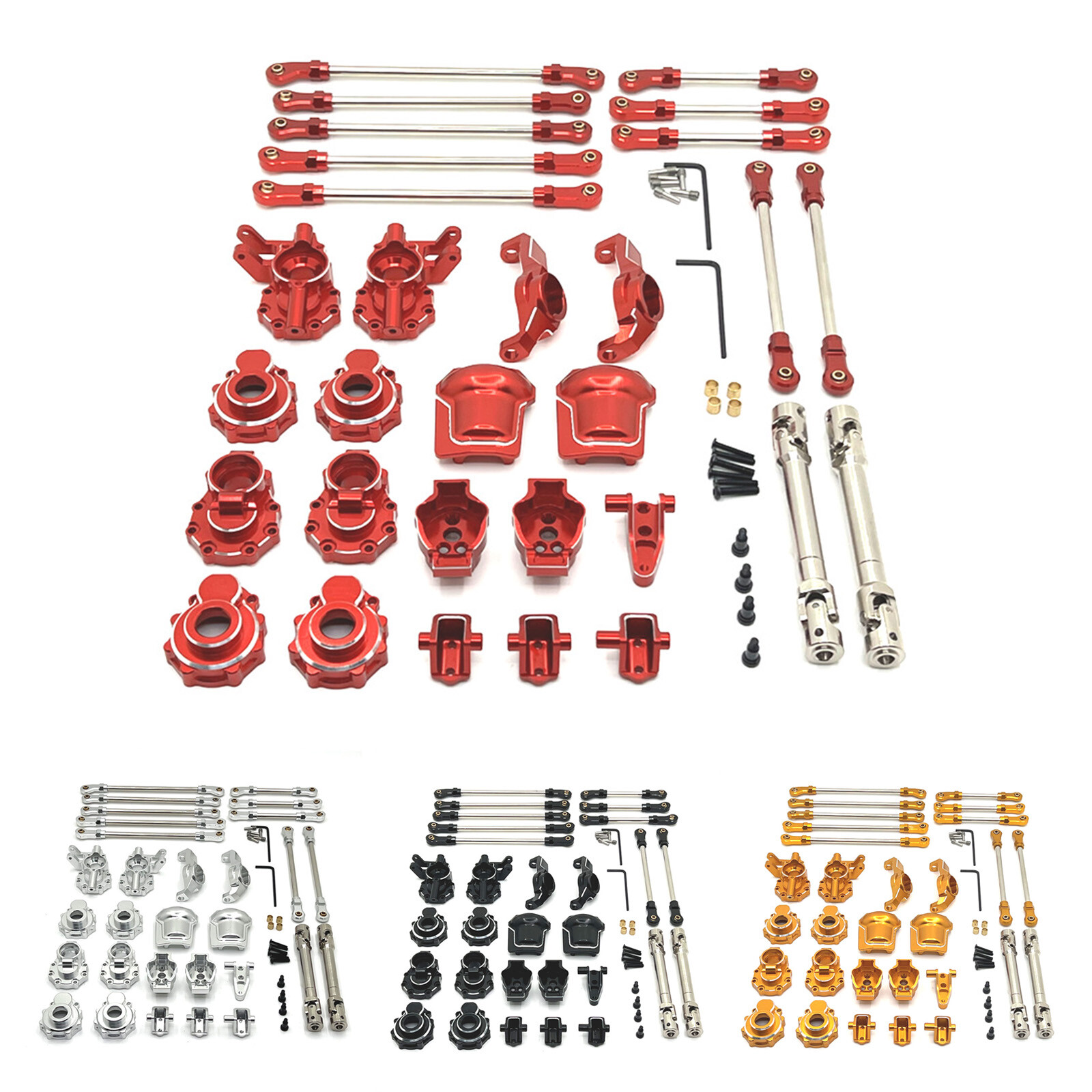Alloy Metal Upgrade Parts Red For WLtoys 1:10 104006 104010 104020 104026 RC Car
