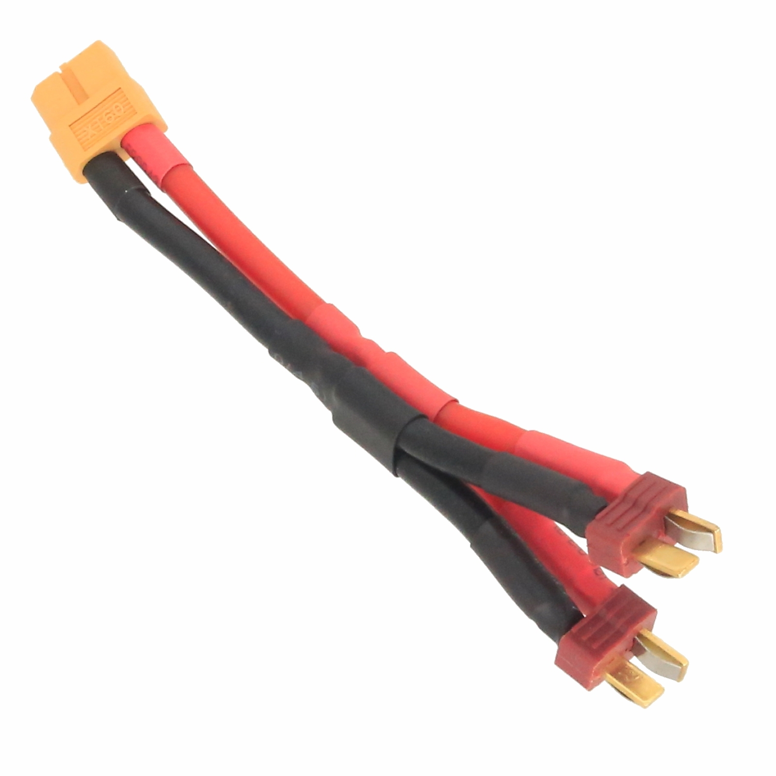 Parallel Wire XT60 1 Female to 2 Male Deans Nylon T Plug 10AWG 5CM+5CM Y Cable