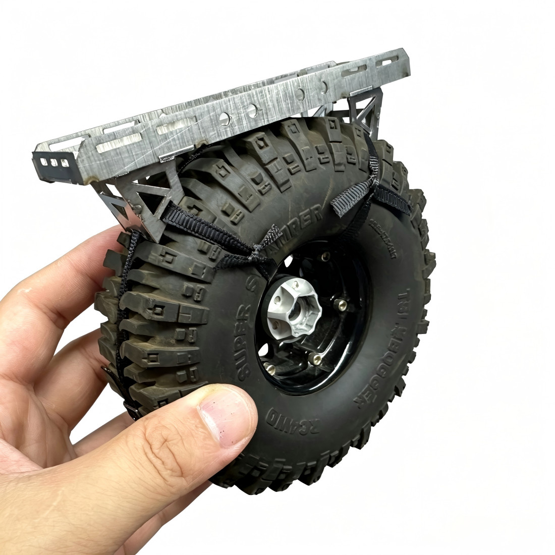 RC Steel Spare Tire Rack for RC TRX4 SCX10 Universal Fit Multi Model Compatible