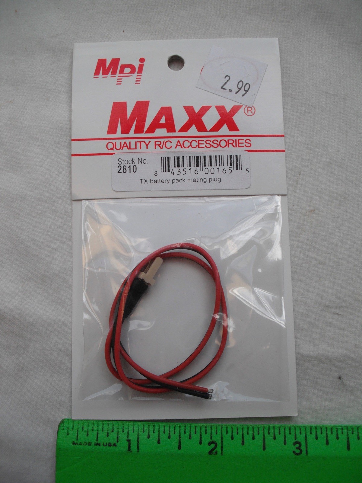 Lot of 3 Maxx Products Mpi 2810, TX Battery Pack Mating Plug, R/C Plane Airplane