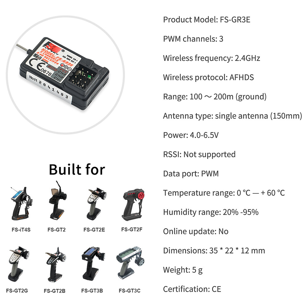 Flysky FGR4S FGR4P FGR4B FS-GR3E FS-R6B FS-iA6 FS-iA6B FS-BS6 FS-R9B RC Receiver