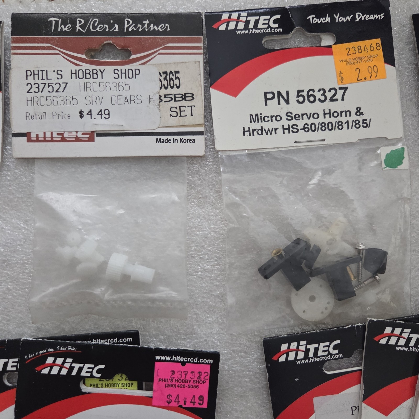 Hitec ~ 28 Item Parts Lot ~ RC Servo Replacement Gears & Arms ~ NIP NOS