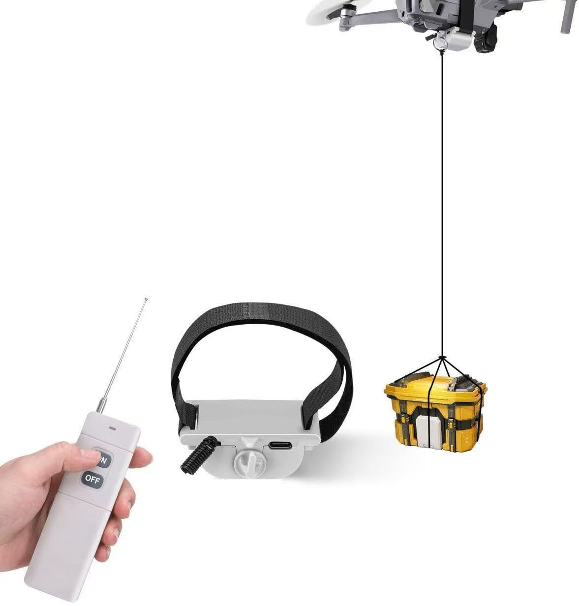 Universal Drone Airdrop System – payload airdrop release device with hook, airdr