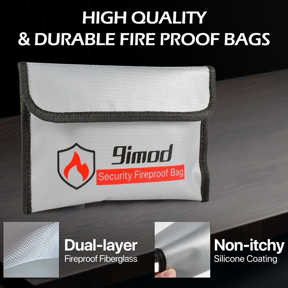 9imod 5×8 inch Fireproof Bag Explosion-Proof Waterproof Lipo Battery Safety Bag