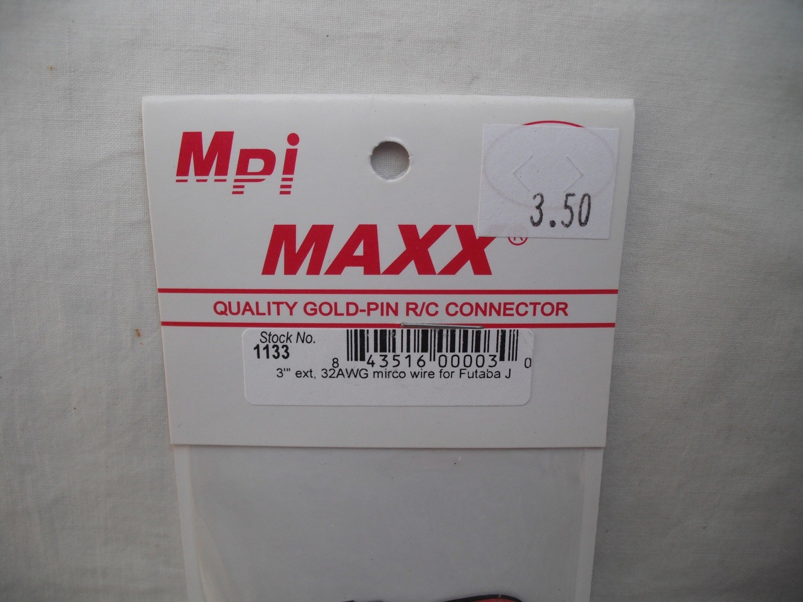 SALE Lot of 3 Maxx Products Mpi 1133, 3″ Extension, Futaba J, Wire,R/C Airplane