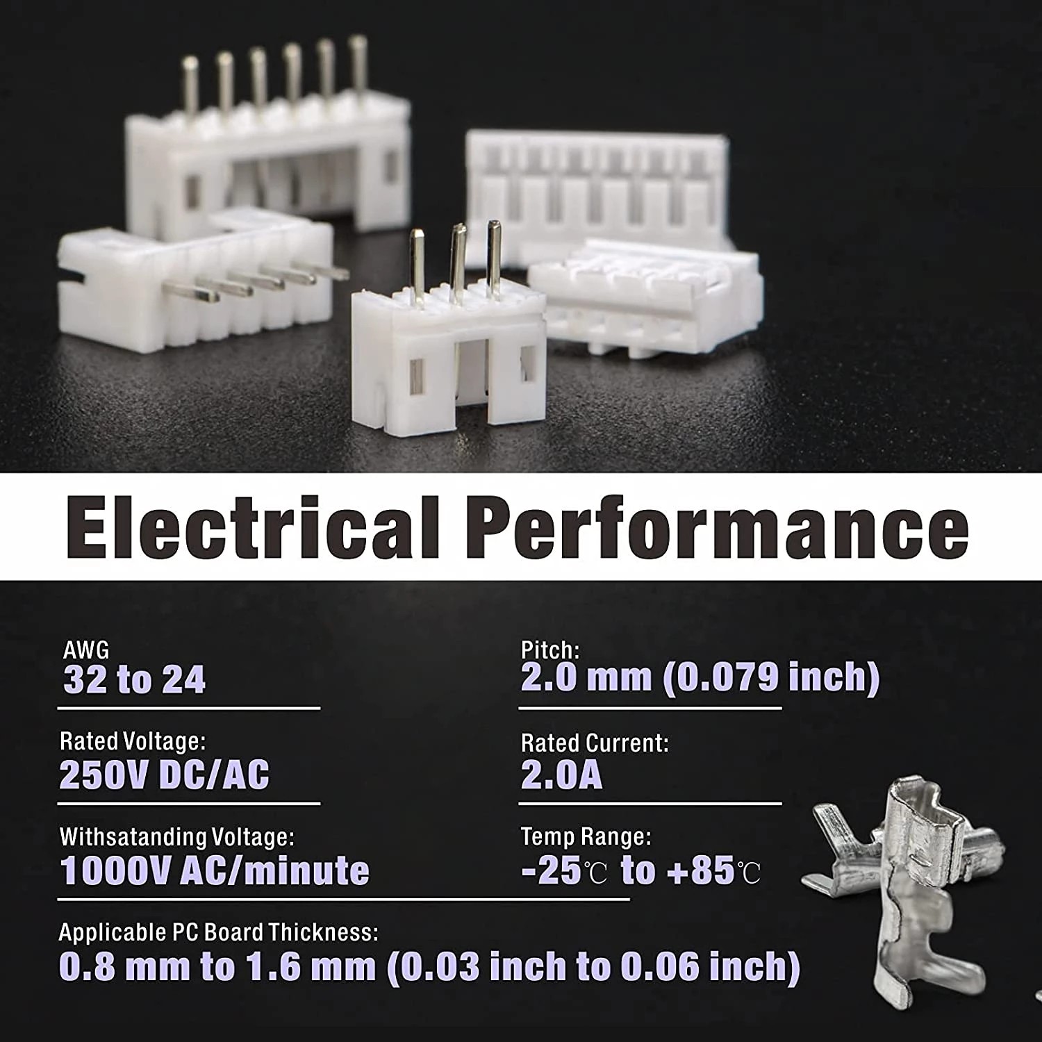 460Pcs 2.54mm JST-XH Connector Kit with 2.0mm Female Pin Header and 2/3/4/5/6