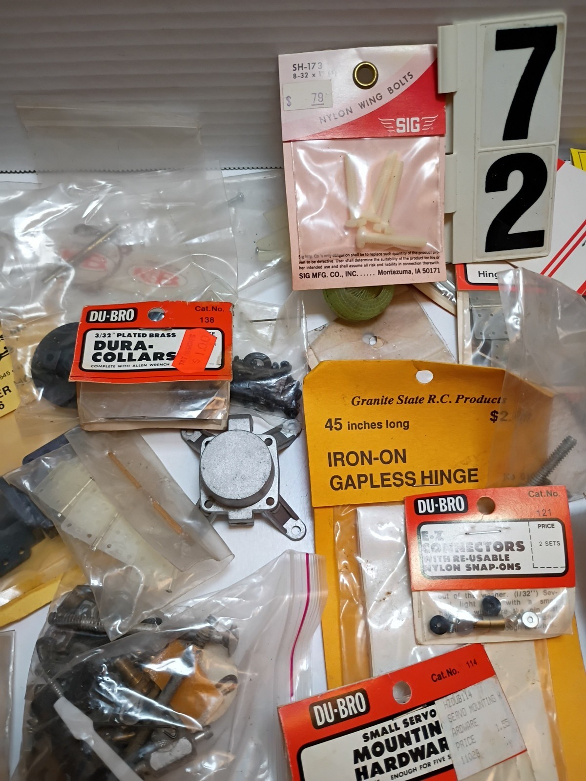 Vintage RC Model Airplane Parts Lot, Du-bro,Ernst,Sig,pylon,Granite,CB, etc