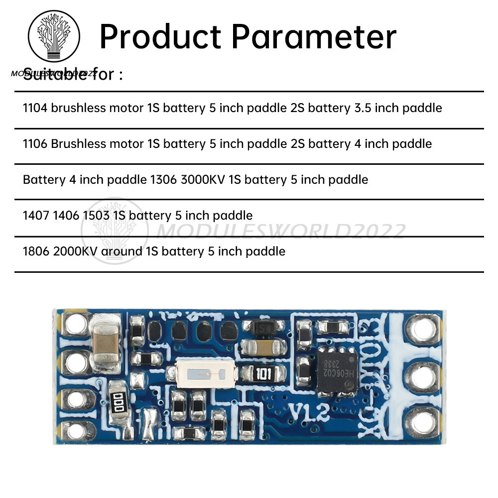 1S-2S 6A Micro Brushless ESC Motor Controller Board for 1104 1106 1306 1407 1503