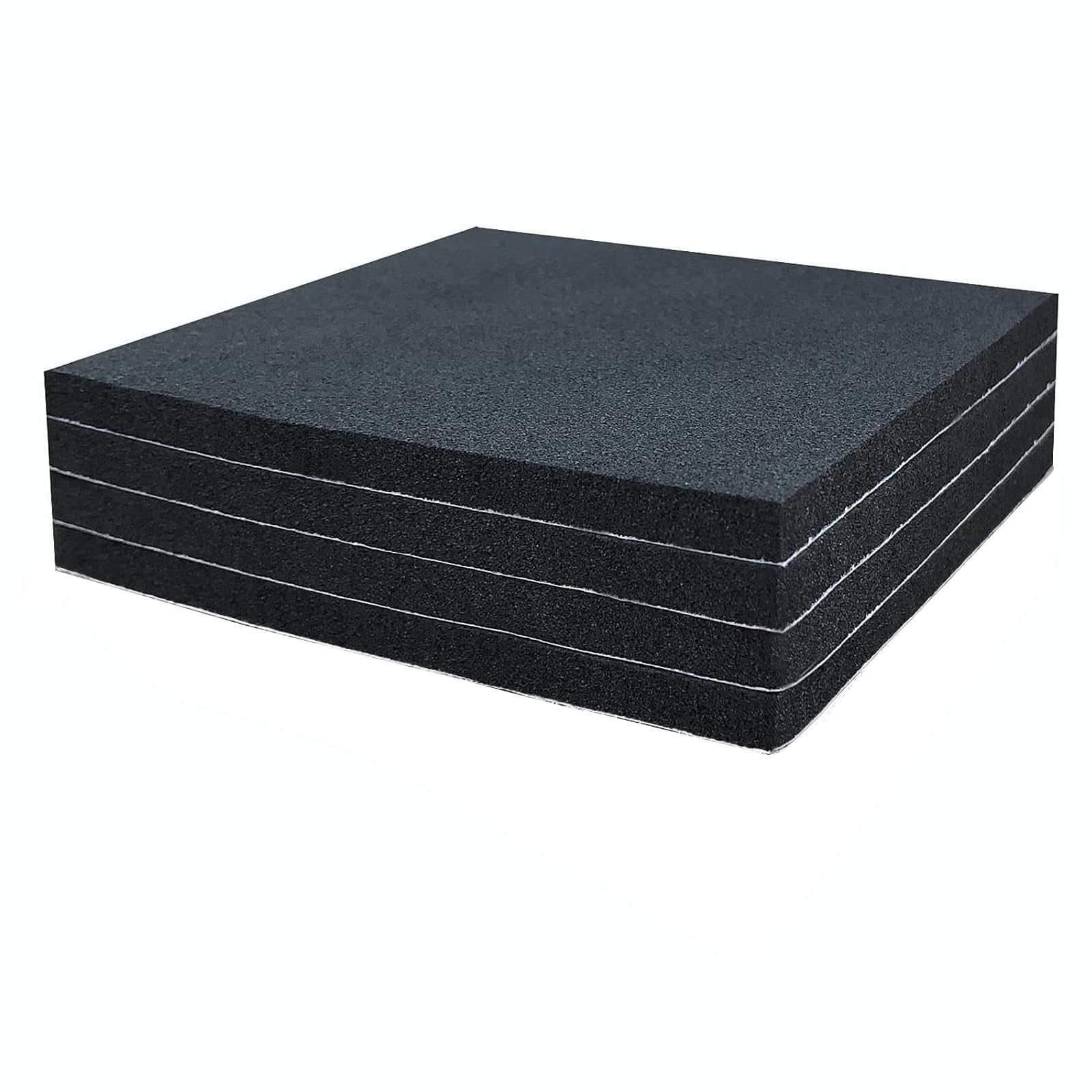Rubber Adhesive Pads, 4 Pcs Closed Cell Foam Sheet 6 in X6 X 1/4 in, Black