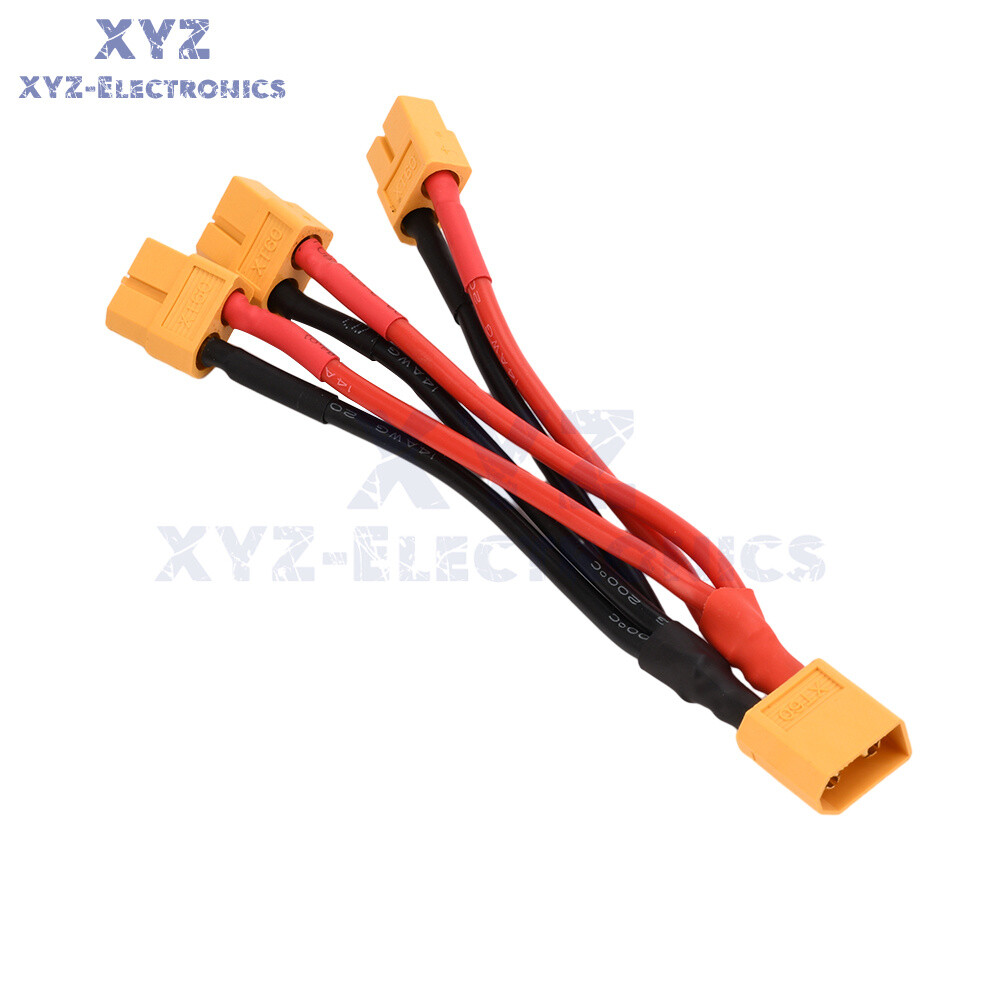 1pc XT60 Male/Female Cable Parallel Battery Connector 14AWG Silicone Wire for RC