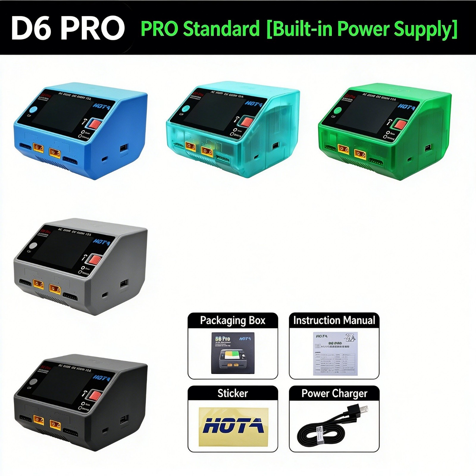 HOTA D6 Pro AC/DC DC 650W AC 200W 15A Smart Charger for LiHv/LiPo/LiFe/Lilon