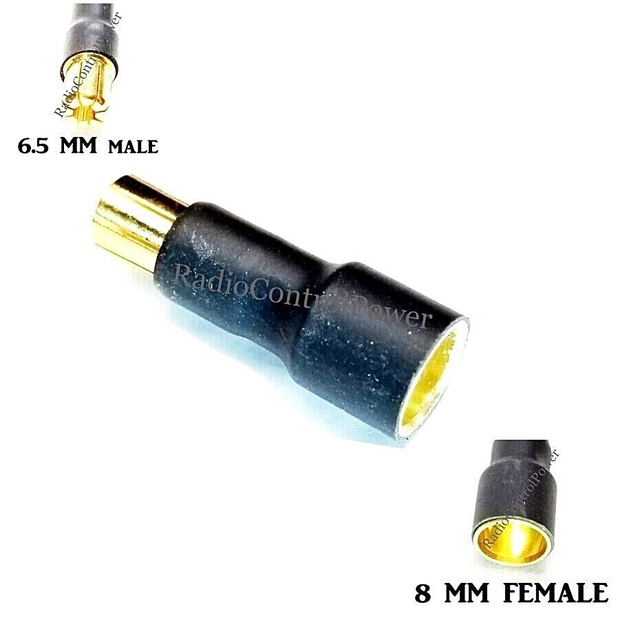 RCP Motor Wires 6.5/8mmm Male to 8/6.5mm Female Brushless Motor NO WIRE Adapters