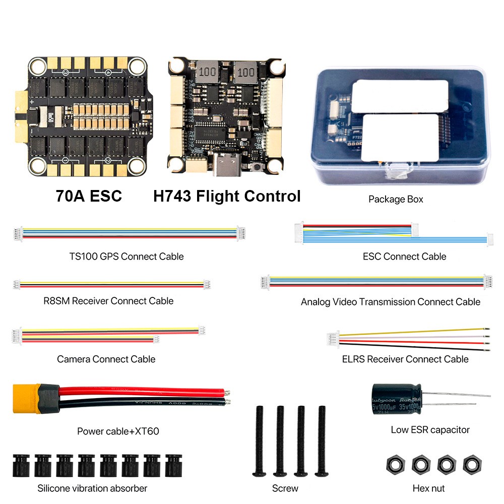 H743 Flight Stack 70A/80A ESC 30.5×30.5mm Dual ICM42688 Gyro for RC FPV Drone