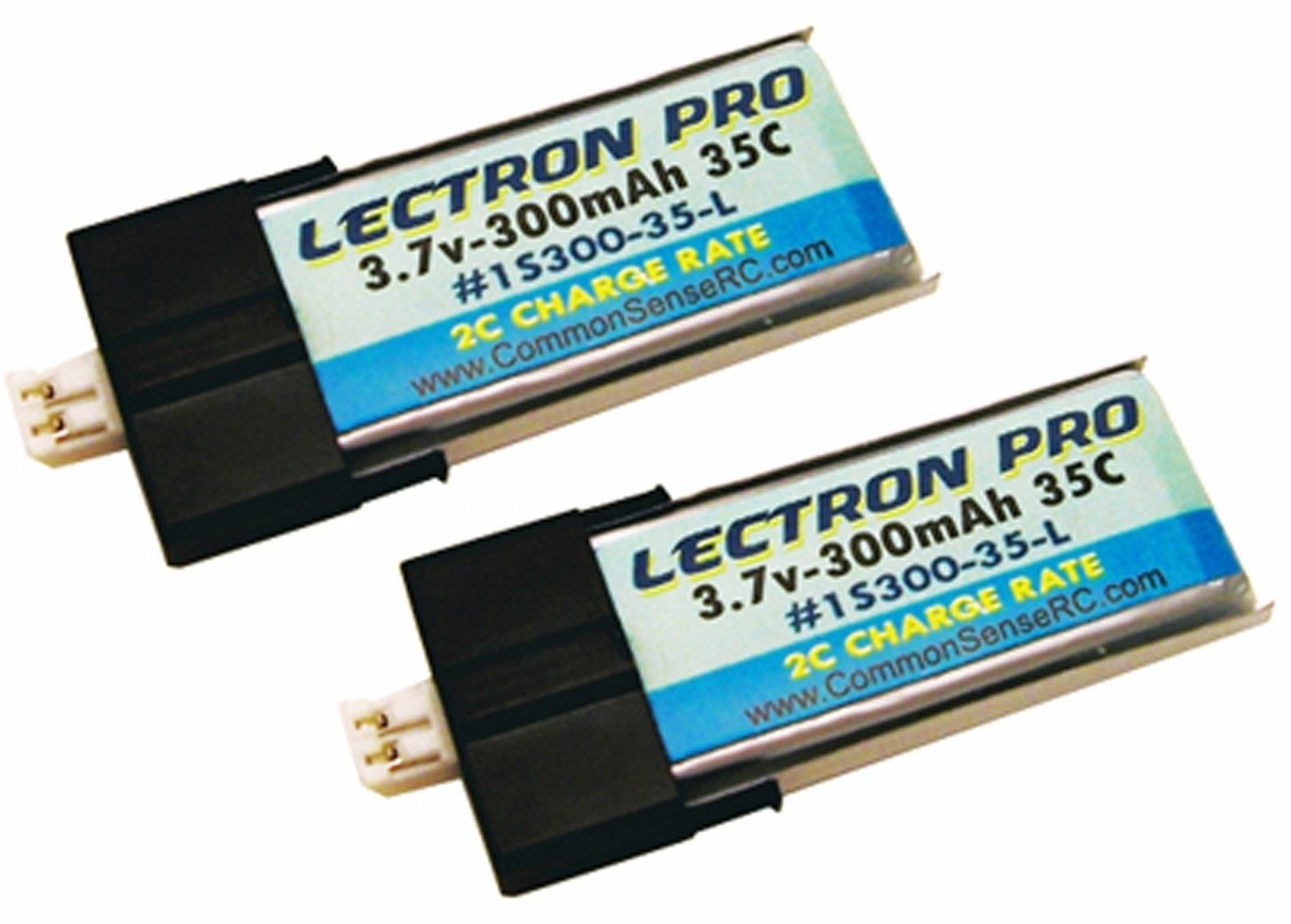 Lectron Pro 3.7 volt 300mAh 35C Lipo Battery 2-Pack for Blade mCP X mCPX2