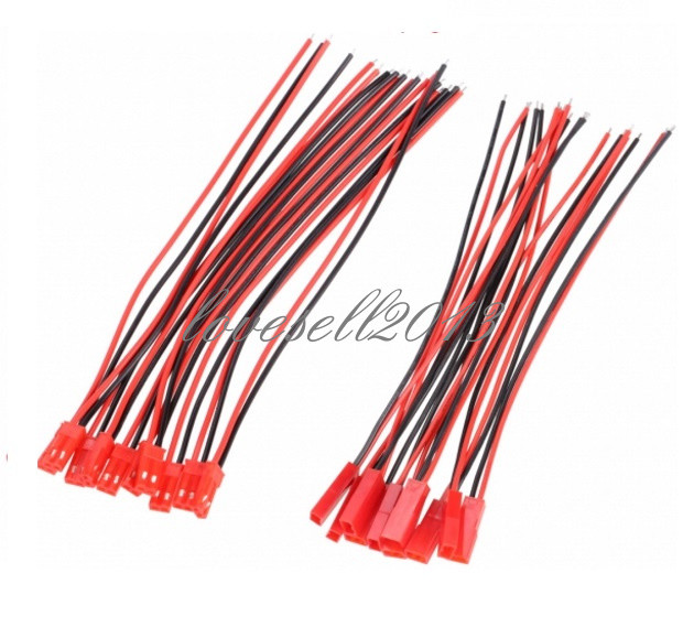 20Pairs Micro JST 1.25 2-Pin Male and Female Connector plug with Cables 100mm LO