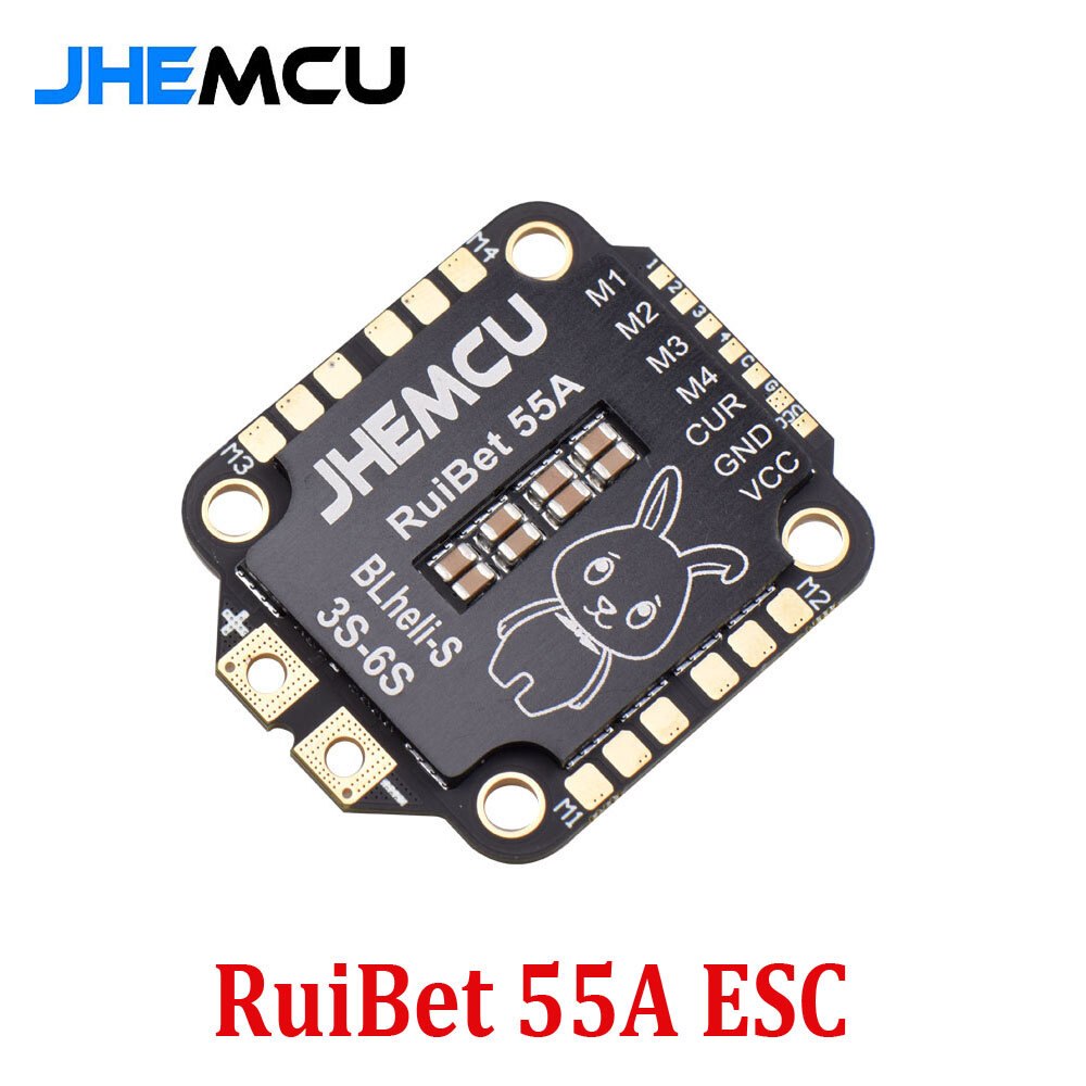 JHEMCU RuiBet 45A/55A BLHELI_S Dshot600 3-6S Brushless 4in1 ESC for RC FPV Drone