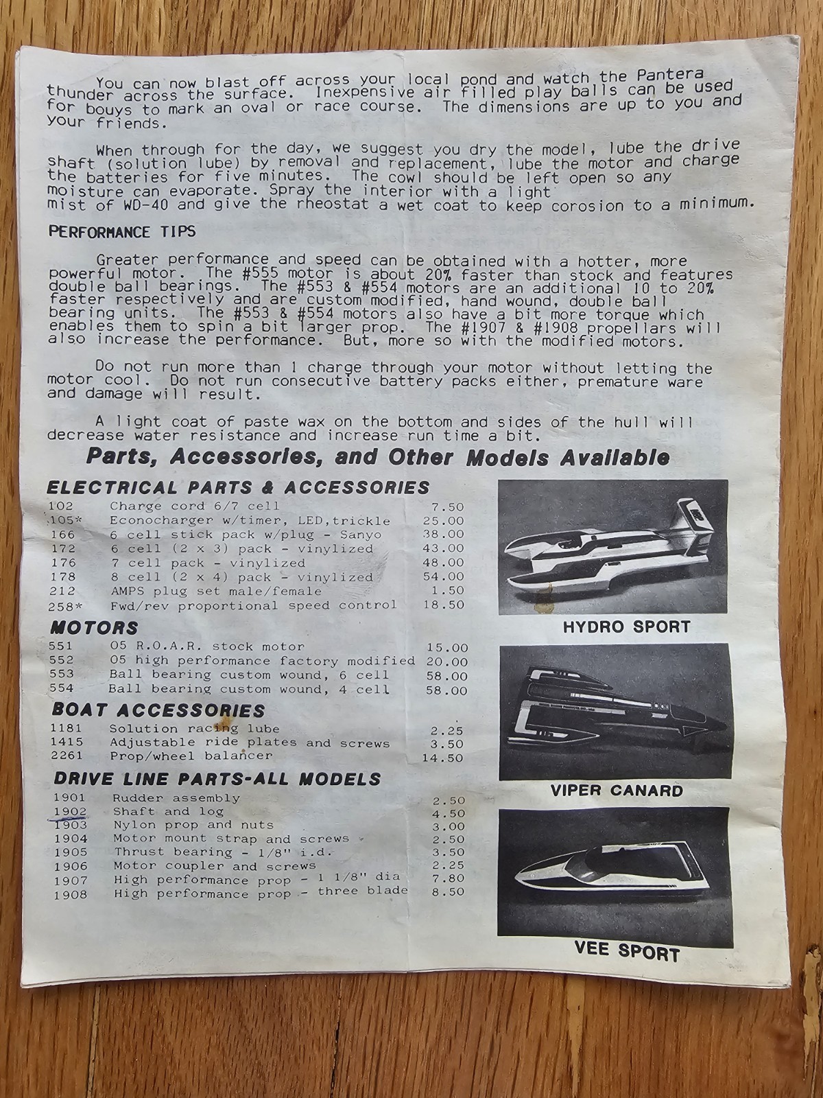 Pantera Model Boat Instruction Guide MRP Model Racing Products Speedboat Manual