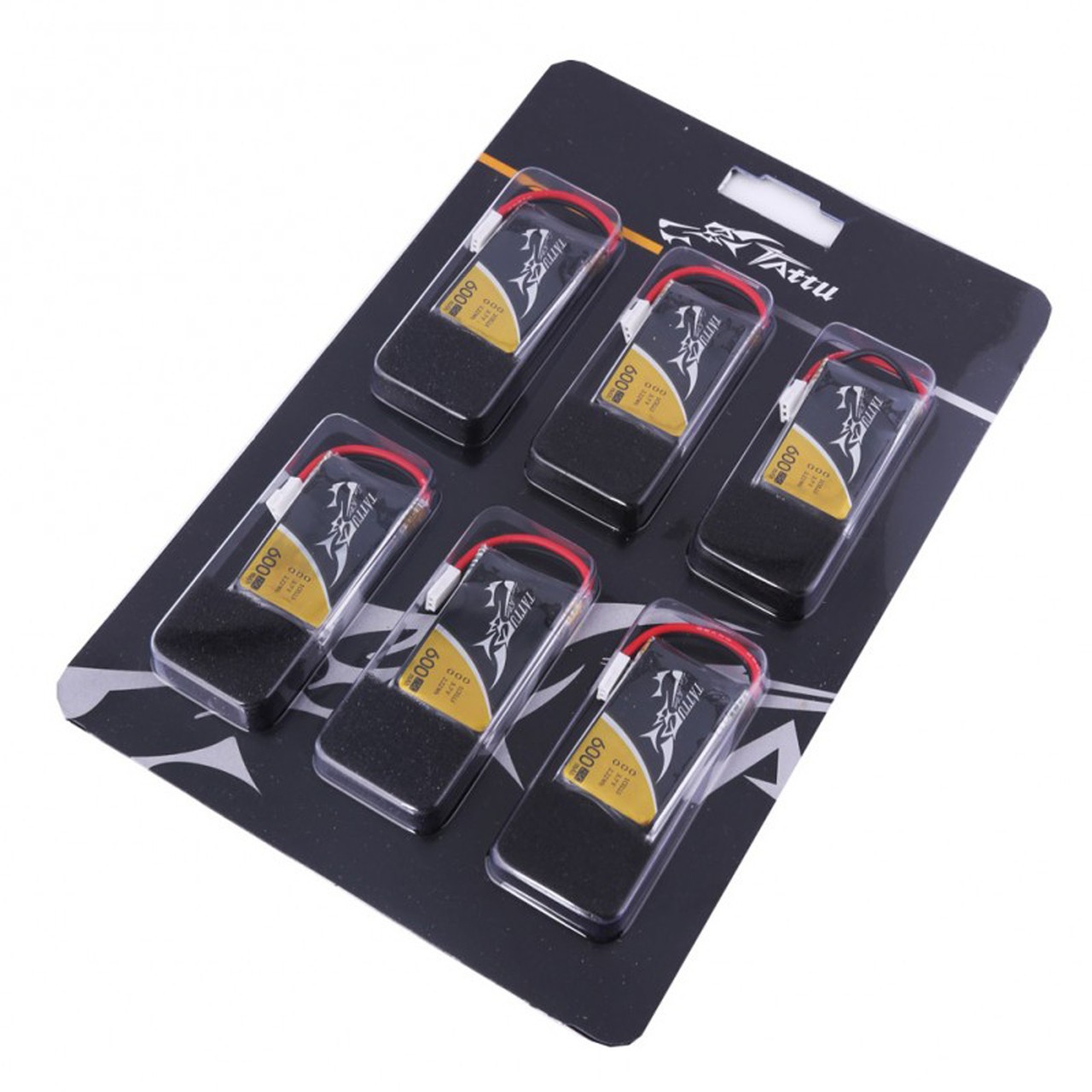 Tattu 25C 600mAh 3.7V 1S Lipo Battery Pack with Molex Plug for Drones (6pcs)