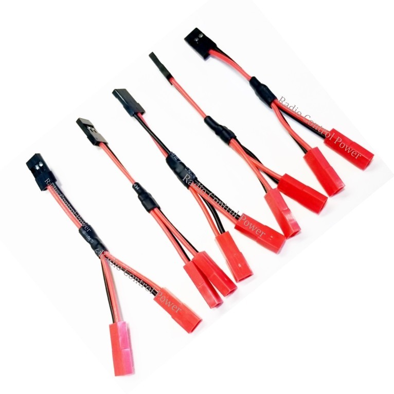 RCP-JRJST 20 awg Wire JR Male To (2) JST Females Choose Length