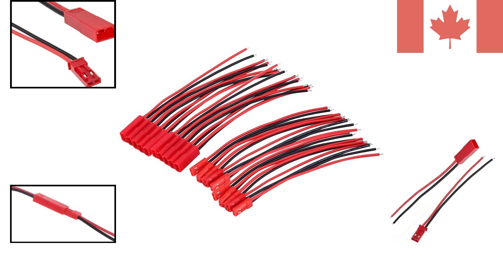 Versatile 2 Pin JST Connector Cable – 20 Pairs for Mini RC Helicopters and LEDs
