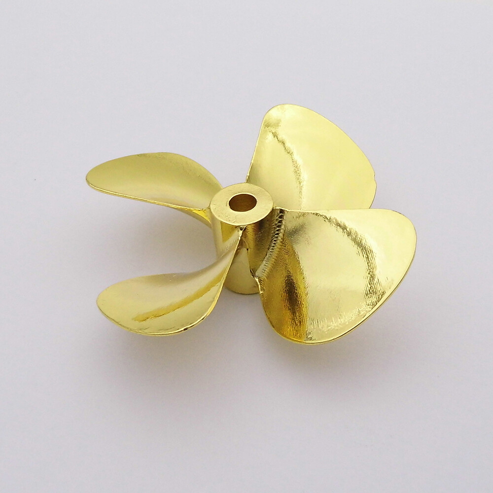 Metal Propeller 4-Blades 4mm Shaft 55mm 60mm Prop fr RC Boat Fishing Boat Marine