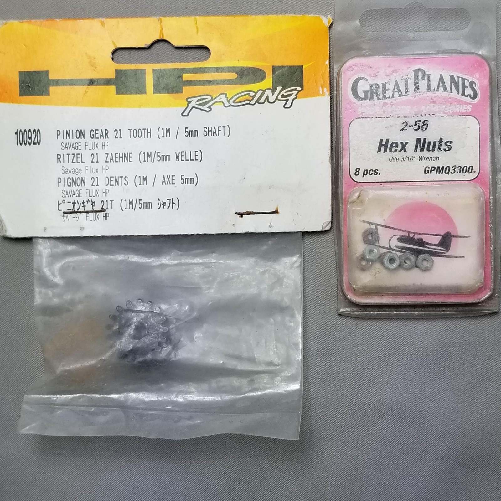 Mixed RC Racing Parts Lot HPI Axial Pinion Gears Great Planes Hex Nuts Servo