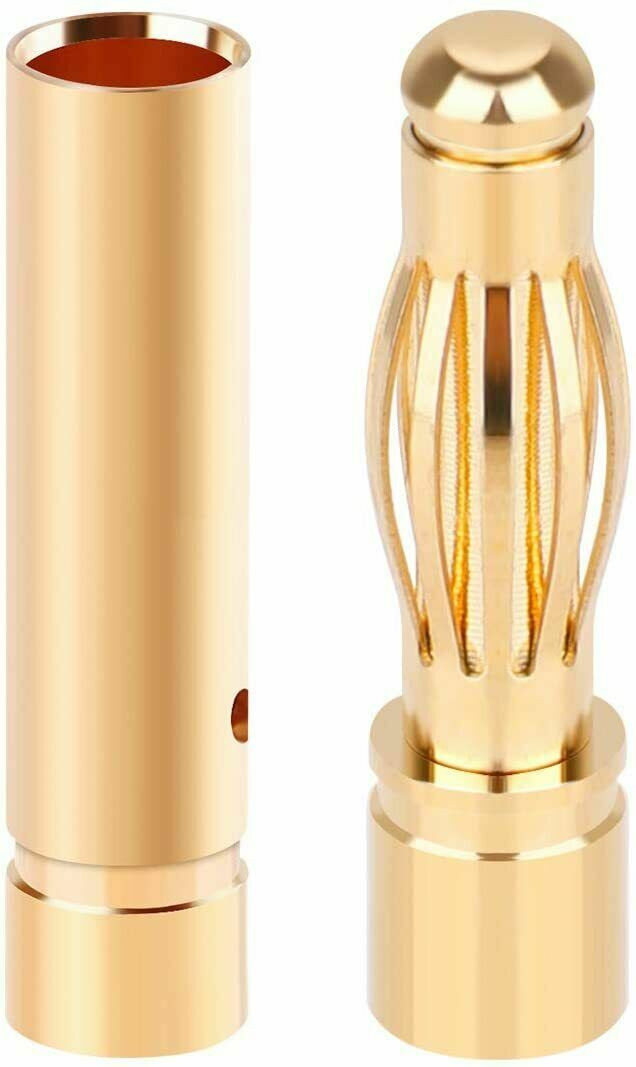 20 Pair 4mm Gold Bullet Banana Connector Plug for ESC Brushless Motor RC Battery