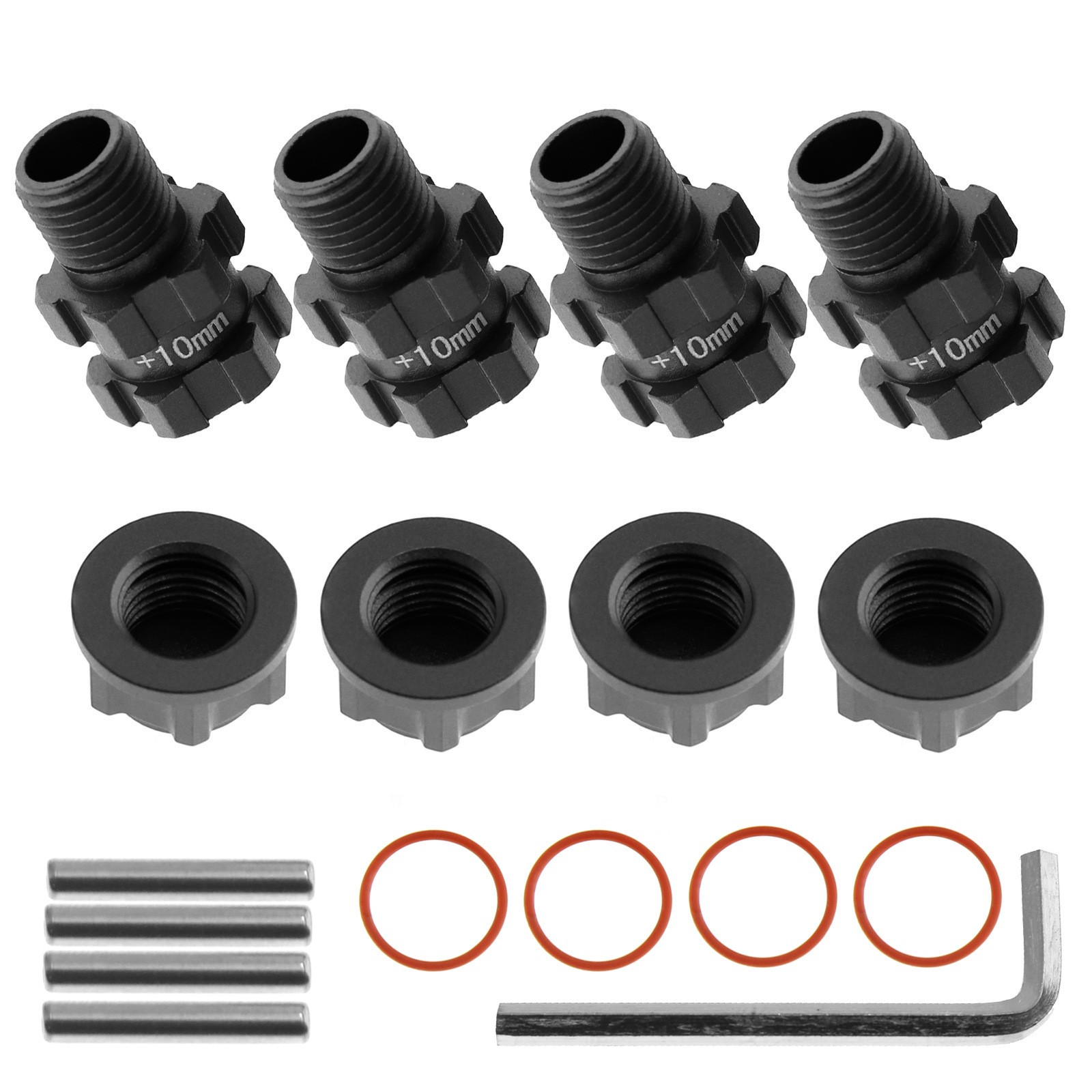 Black 14mm to 17mm Wheel Hex Hub Adapter For Senton 4X4 AR102667 (red) Rc Car