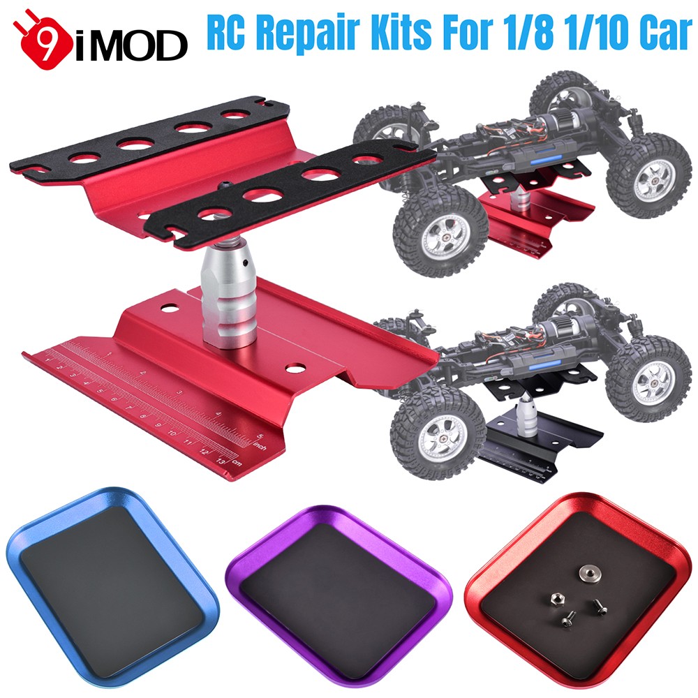 RC Car Work Stand Metal Repair Workstation w/ Magnetic Tray For 1:8 1:10 RC Car