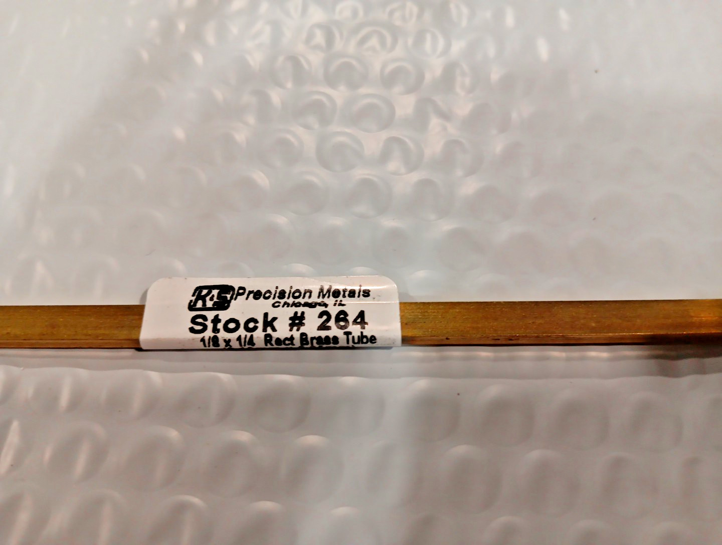 K&S PRECISION METALS #264~NIP~Rectangular Brass Tube: 1/8″ X 1/4″ x 0.014″ Wall