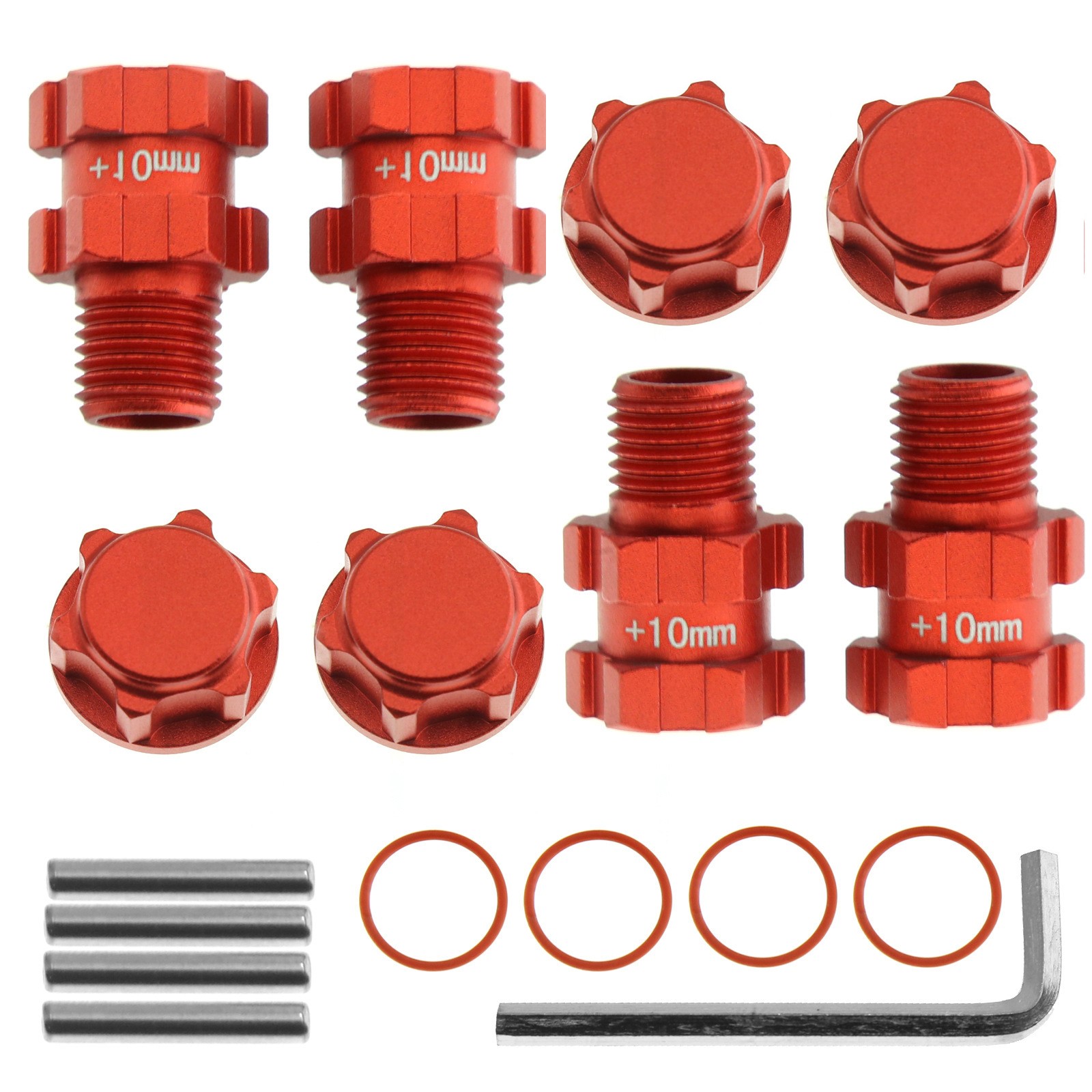 4PCS 14mm to 17mm Wheel Hex Hub Adapter For Senton 4X4 AR102667 (red) Rc Car;