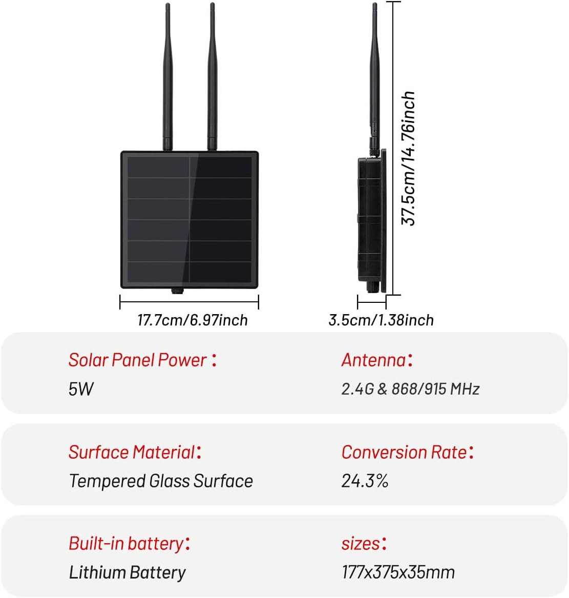 KEEPTEEN D5L-R1 Mesh Solar Lora Repeater Built in Rakwireless 19007+4631 Lora Mo