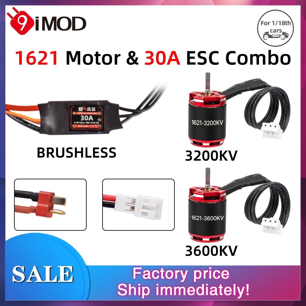 9IMOD Brushless 30A ESC &1621 Motor Combo Mini For 1/18 RC Car Axial SCX24 TRX4M