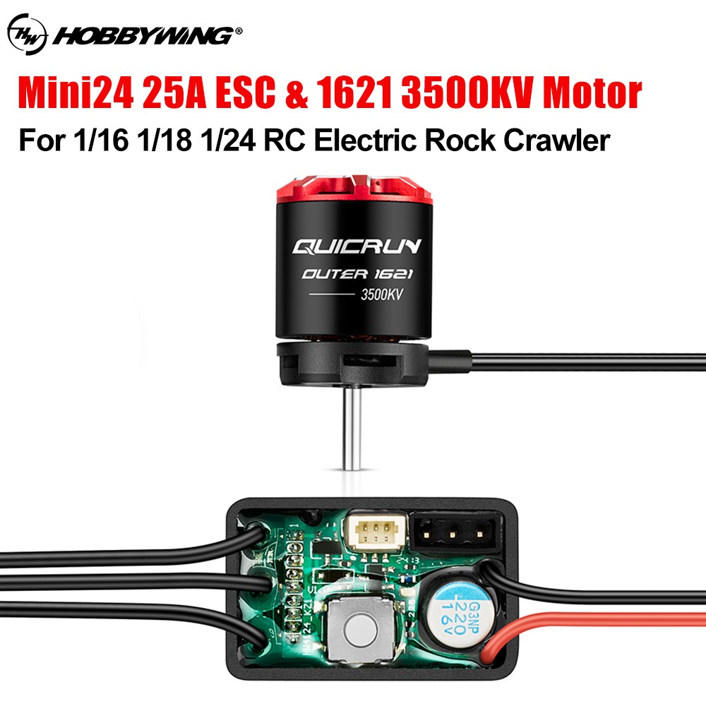 HOBBYWING QUICRUN WP-MINI24 25A ESC 1621SL 3500KV Motor For 1/24 Crawler Car
