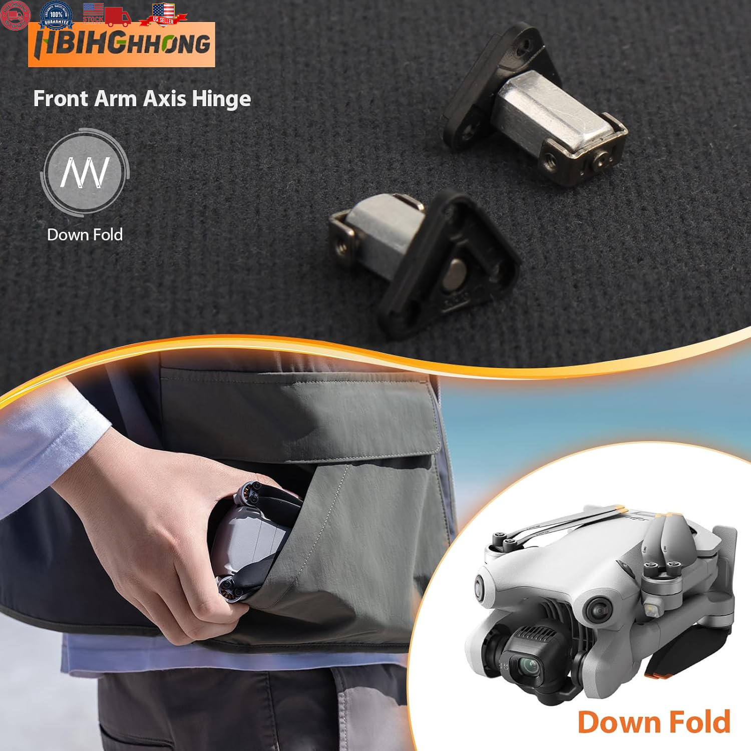 Front Arm Axis Replacement for DJI Mini 4 Pro/Mini 3 Front Arm Hinges Arm Shaft