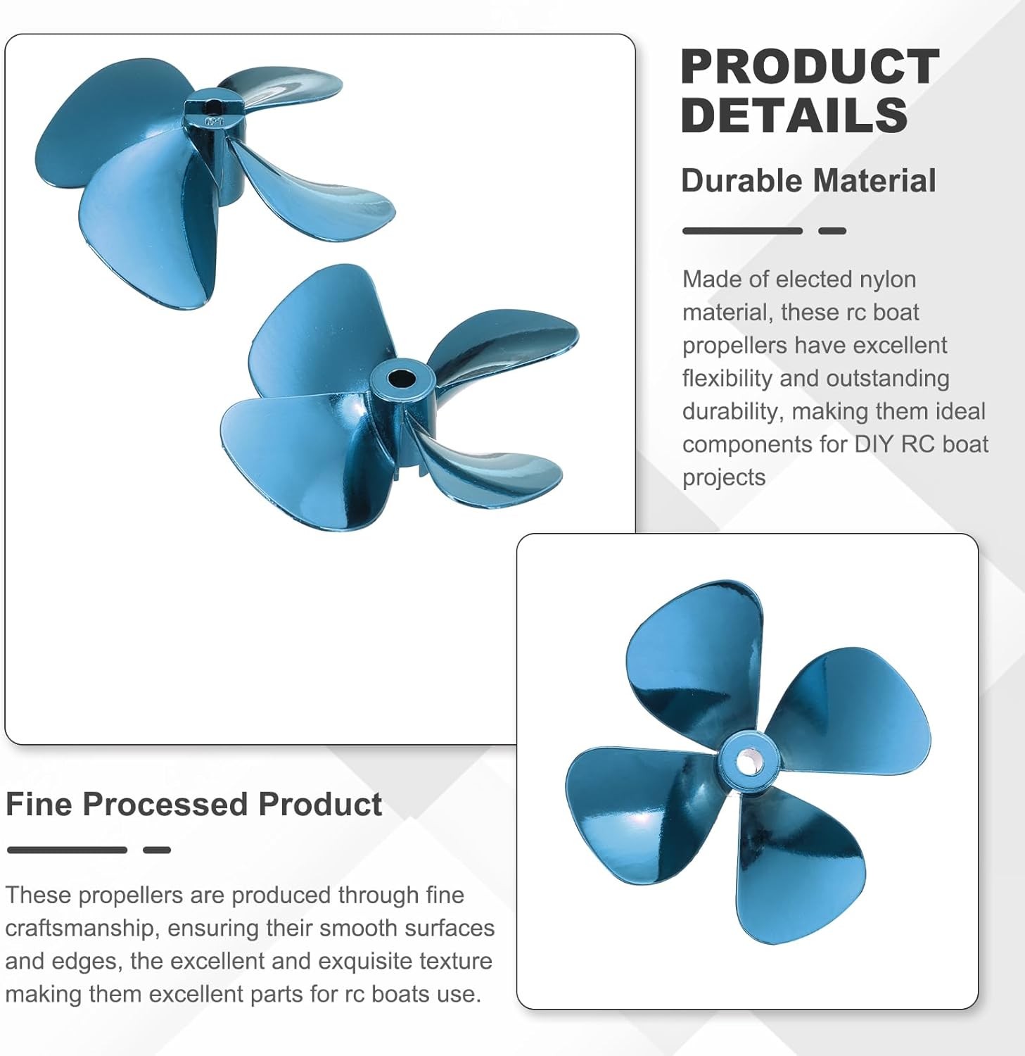 RC Boat Propeller 4 Blades Propellers 4mm Hole Dia 60mm OD CCW Clockwise
