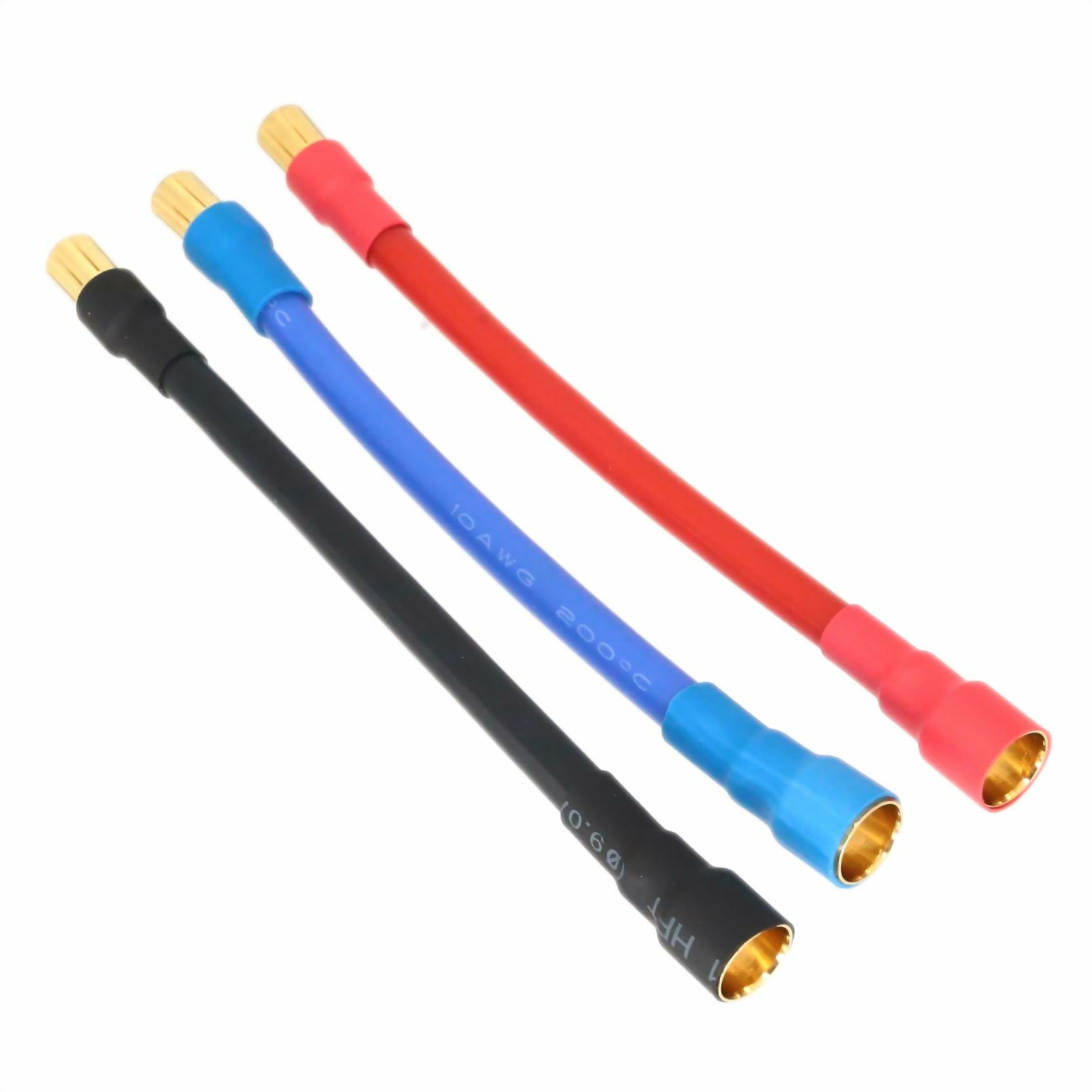 1set RC Brushless Motor Controller ESC Bullets 6.5mm M to 8mm F 10AWG 4~20″ wire