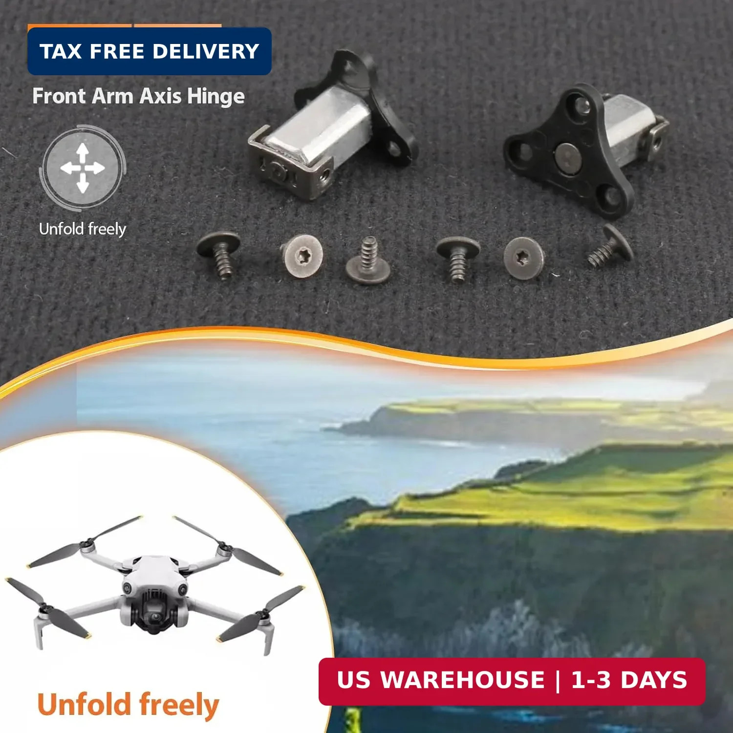 2Pcs Front Arm Axis Replacement for DJI Mini 4 Pro/Mini 3 Front Arm Shaft Screws