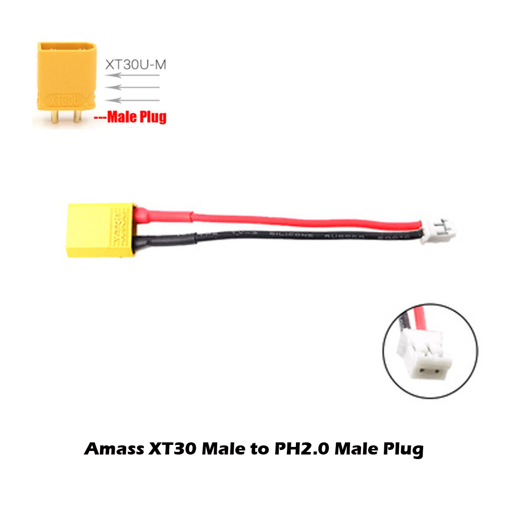 AMASS XT60 or XT30 Plug to PH2.0 Male Female Plug 22AWG Cable for Drone Battery