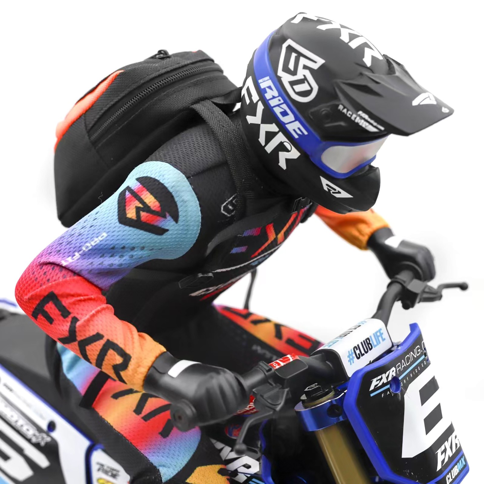 RC Motocross Simulation Rider Backpack For 1/4 LOSI PROMOTO-MX MOTORCYCLE
